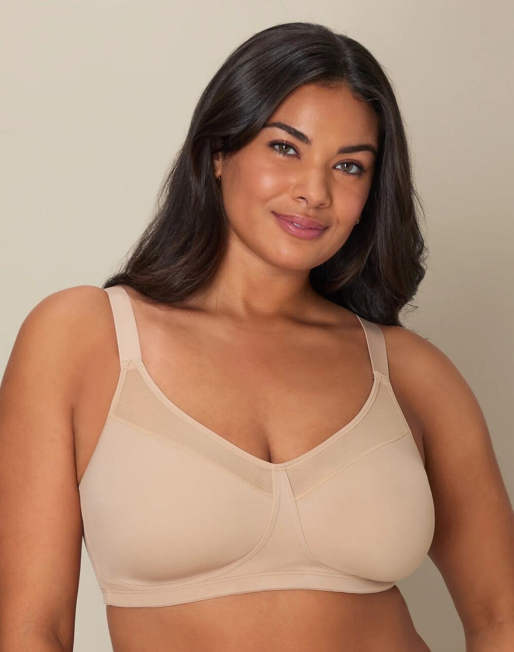 Playtex Women's 44C Nude 18 Hour Smoothing Minimizer Wireless Lingerie Bra E6-3